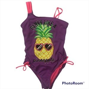 Justice Girls Swimsuit 1 Piece Pineapple